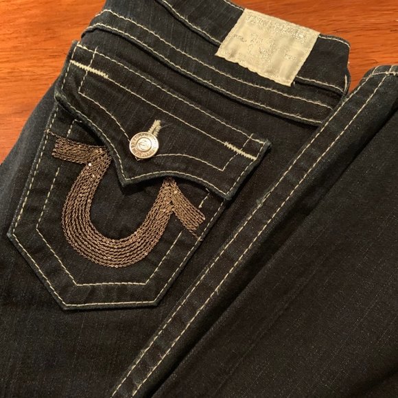 TRUE RELIGION dark wash Boot Cut Jeans (L-24) - Picture 7 of 8